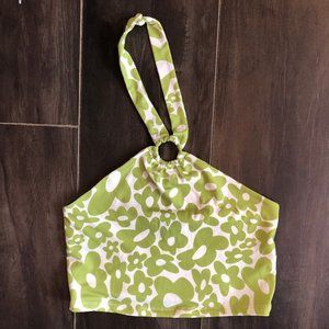 Green flower halter top from garage